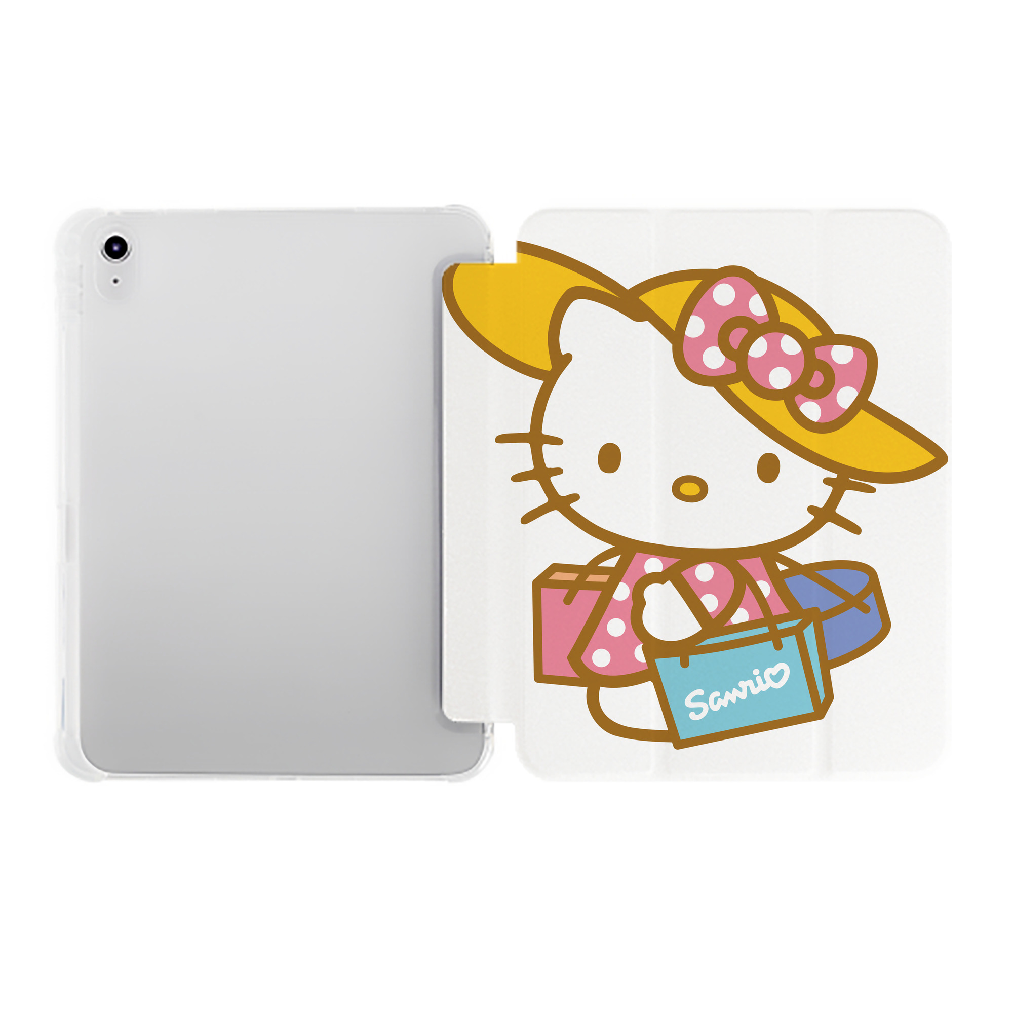 （画像用） Hello Kitty ハローキティ IPad ケース ペン収納付き 三つ折りスタンド PUレザー×シリコン 対応機種9.5/10.5/10.9インチ